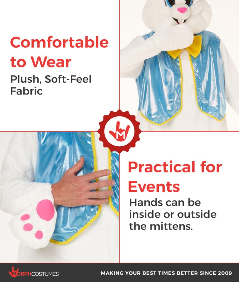 Morph Easter Bunny Costume Adult with Waistcoat, Adult Bunny Suit, Easter Costumes for Adults, Rabbit Suit, Large - Image 3