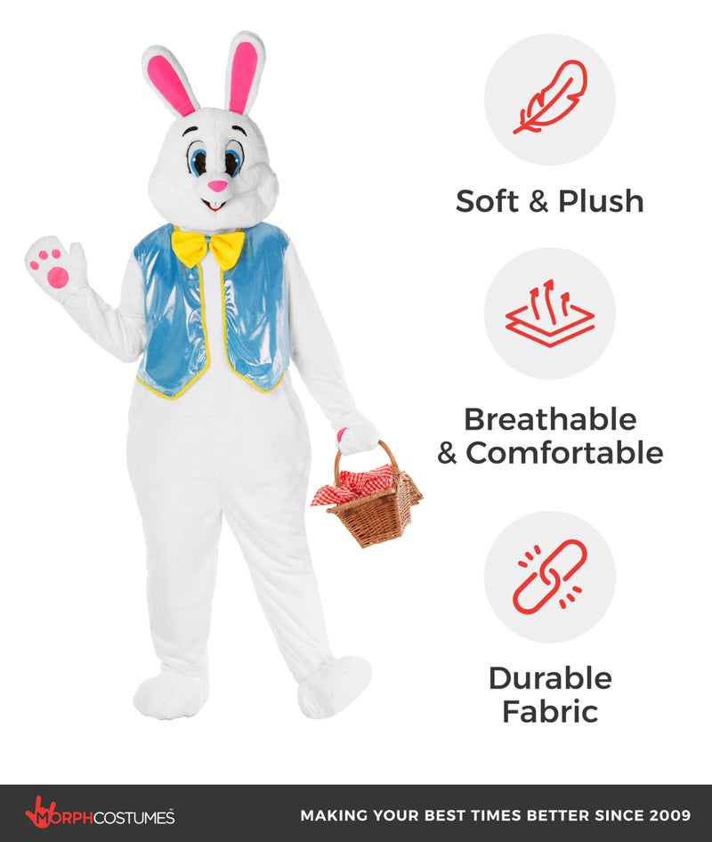 Morph Easter Bunny Costume Adult with Waistcoat, Adult Bunny Suit, Easter Costumes for Adults, Rabbit Suit, Large - Image 4