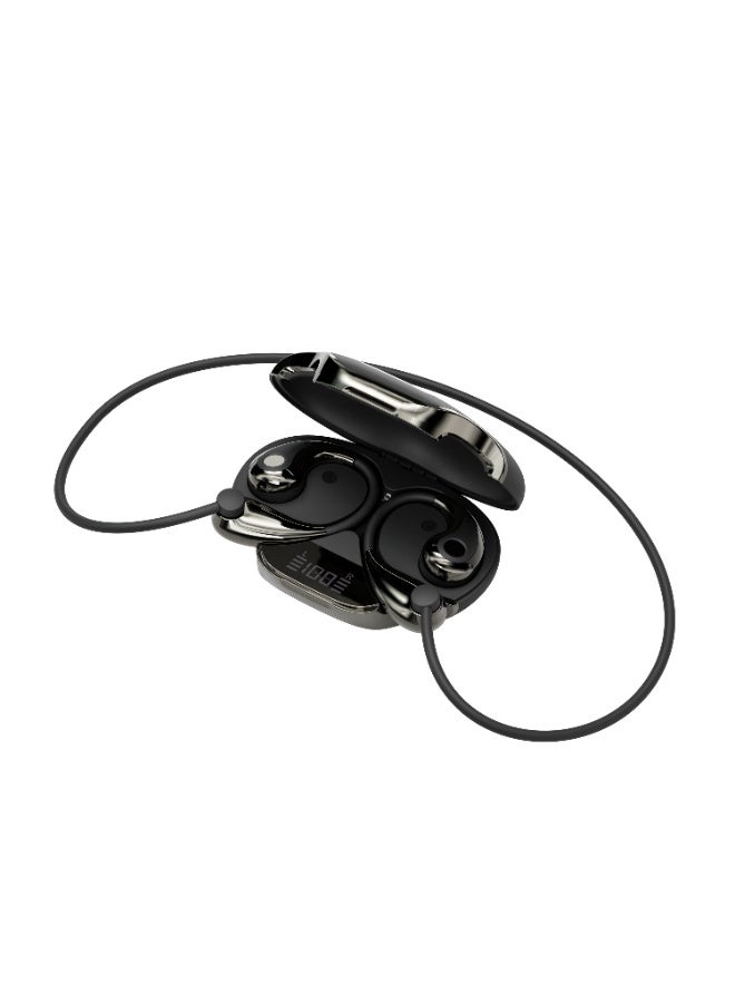 porodo Soundtec Bella Open-Ear True Wireless Earbuds with Voice Assistant and Touch Control / 5.5 Hours Playtime / Omnidirectional Microphone / Clear Calls / Truewireless Headphones / Balanced Audio - Black - Image 3