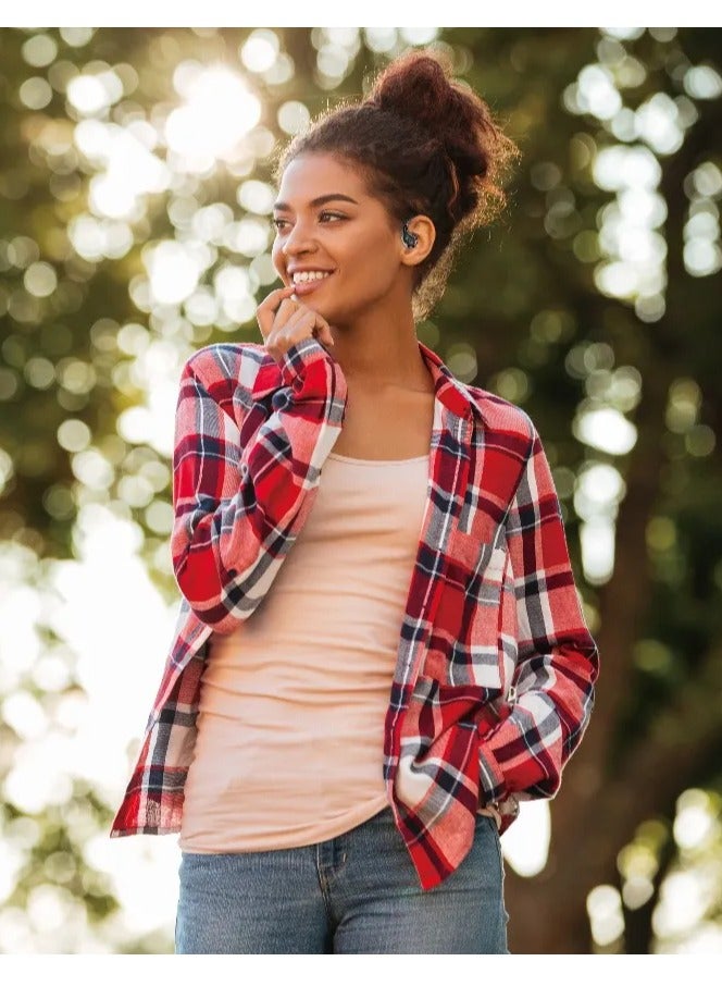 porodo Soundtec Bella Open-Ear True Wireless Earbuds with Voice Assistant and Touch Control / 5.5 Hours Playtime / Omnidirectional Microphone / Clear Calls / Truewireless Headphones / Balanced Audio - Black - Image 2