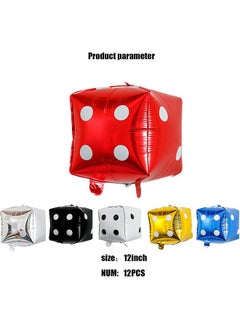 HY 12 Pcs Jumbo Large Inflatable Dice, 12 Inch nflatable Large Dice Party Decorations Colorful Dice Balloons Large Dice Set for Indoor and Outdoor Games Theme Party Decorations (Six Colors)  - Image 2