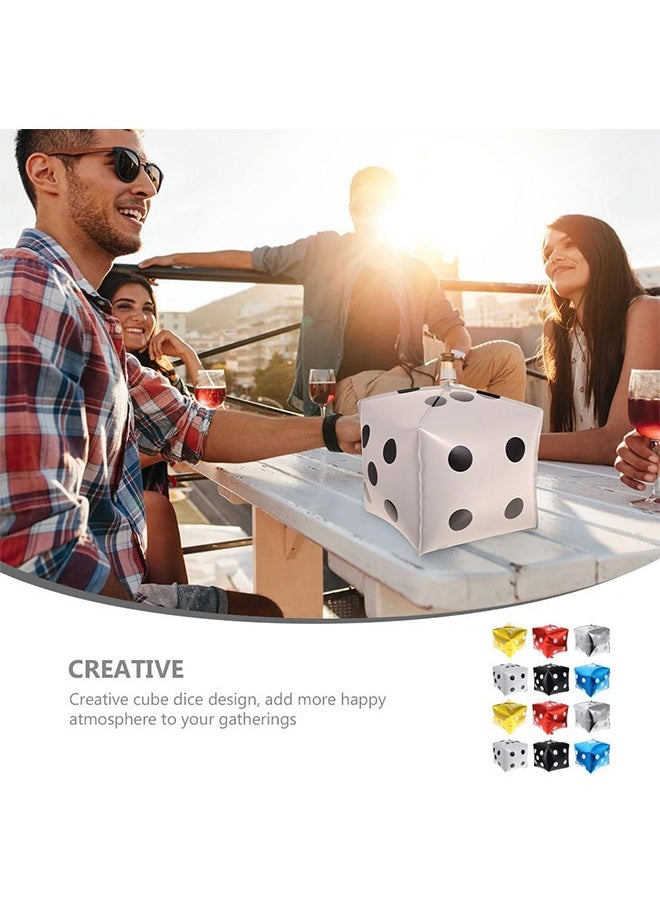 HY - 12 Pcs Jumbo Large Inflatable Dice, 12 Inch nflatable Large Dice Party Decorations Colorful Dice Balloons Large Dice Set for Indoor and Outdoor Games Theme Party Decorations (Six Colors) - Image 1