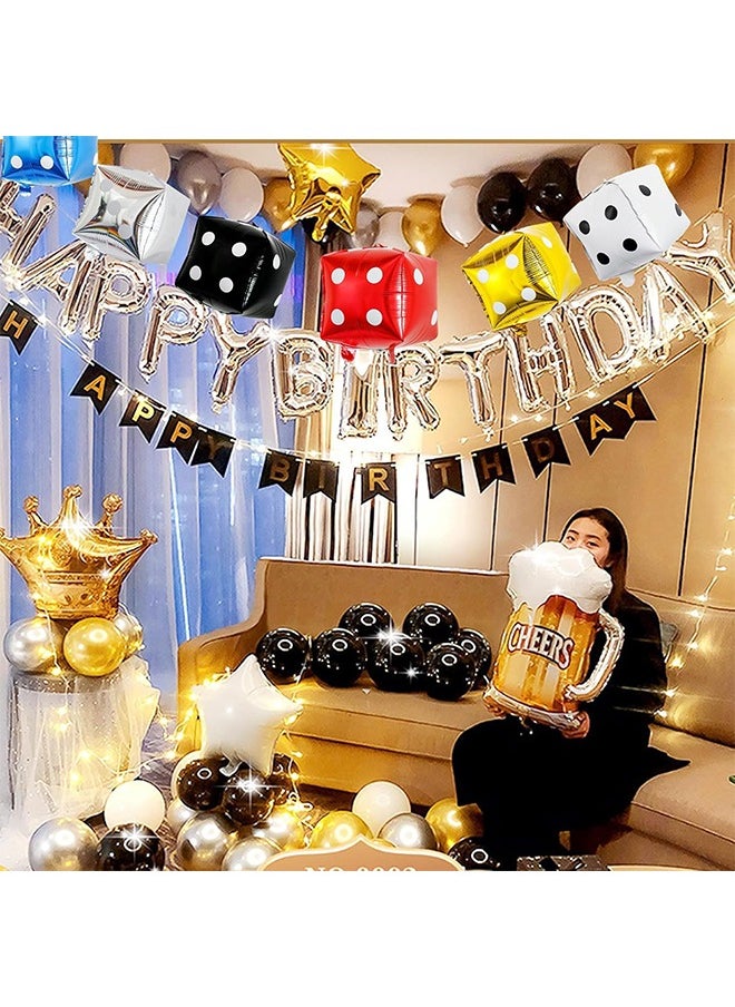 HY - 12 Pcs Jumbo Large Inflatable Dice, 12 Inch nflatable Large Dice Party Decorations Colorful Dice Balloons Large Dice Set for Indoor and Outdoor Games Theme Party Decorations (Six Colors) - Image 1