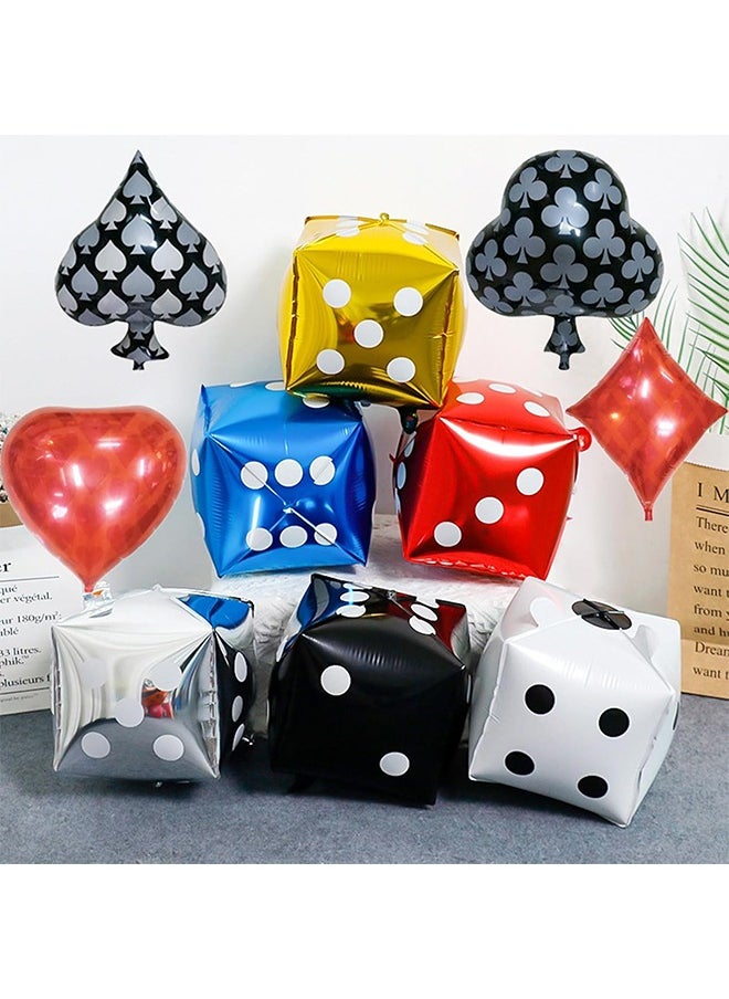 HY - 12 Pcs Jumbo Large Inflatable Dice, 12 Inch nflatable Large Dice Party Decorations Colorful Dice Balloons Large Dice Set for Indoor and Outdoor Games Theme Party Decorations (Six Colors) - Image 1