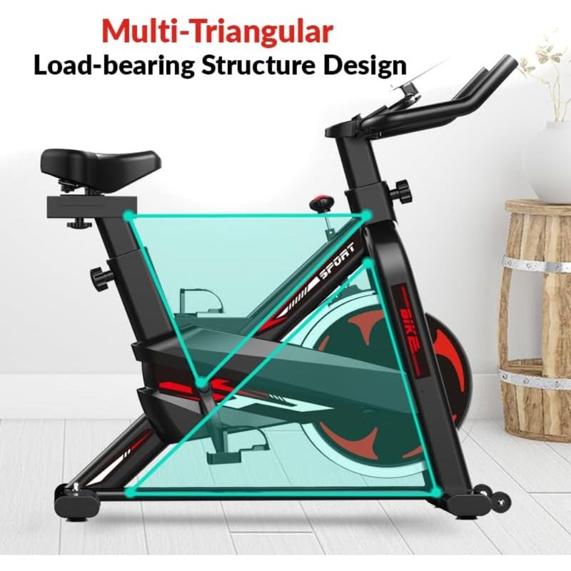 Spin Air Bike Exercise Cycle Machine For Home Gym, Heavy Duty Spinning Flywheel, Weight Capacity 150kg - Image 3