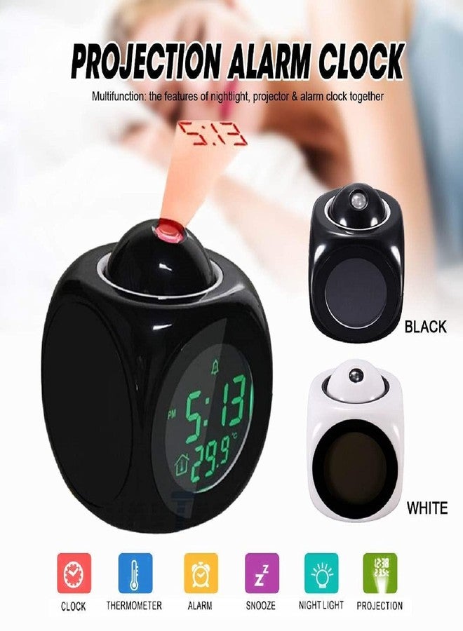 NELSTRAB:- Projection Plastic Clock Data and Temperature Display Talking Function LED Wall/Ceiling Projection Alarm Clock (Multi Color)(3.9 X4.7X 4.7)(1 PIS) - Image 3