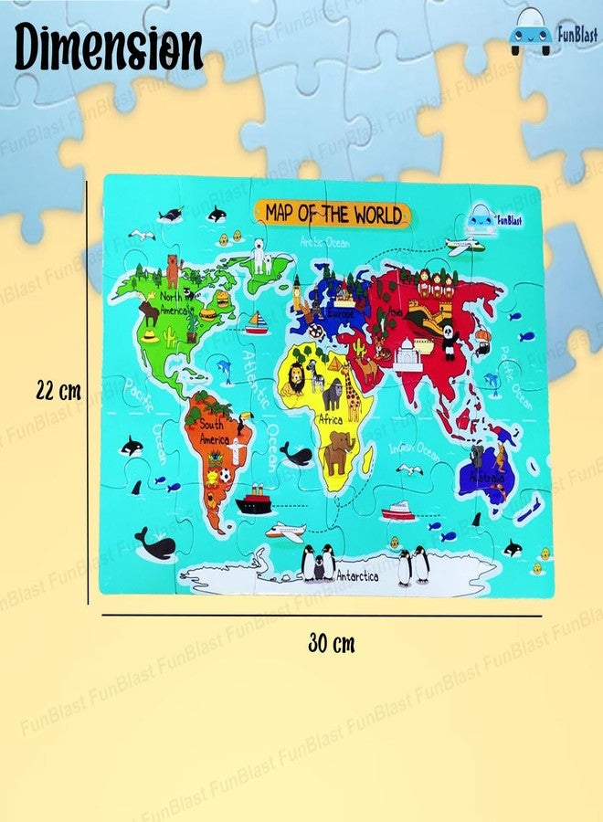 FunBlast Kid 3 In 1 Multicolor Jigsaw Puzzle - Solar System, Map Of India & World Map, 72 Pcs - Ages 3-6 - Image 2