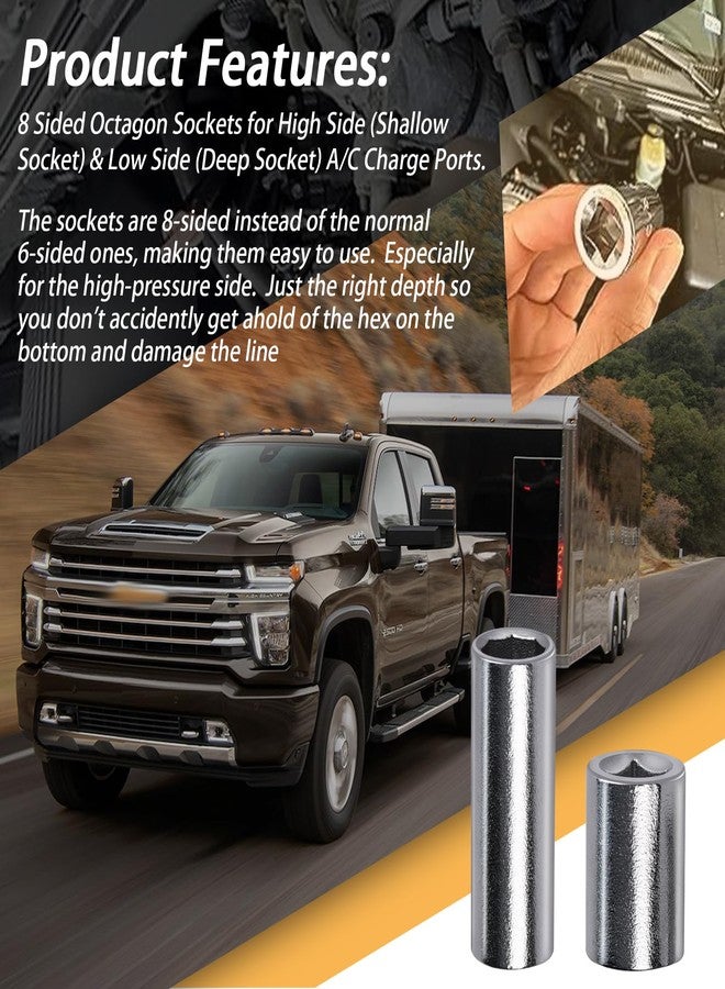 XTPTFABS BAS03022 - High Side Socket & BAS03023 - Low Side Socket Fit for R134a Systems 8 sided A/C Port Valves(Fits 3/8" Drive Ratchets) - Image 5