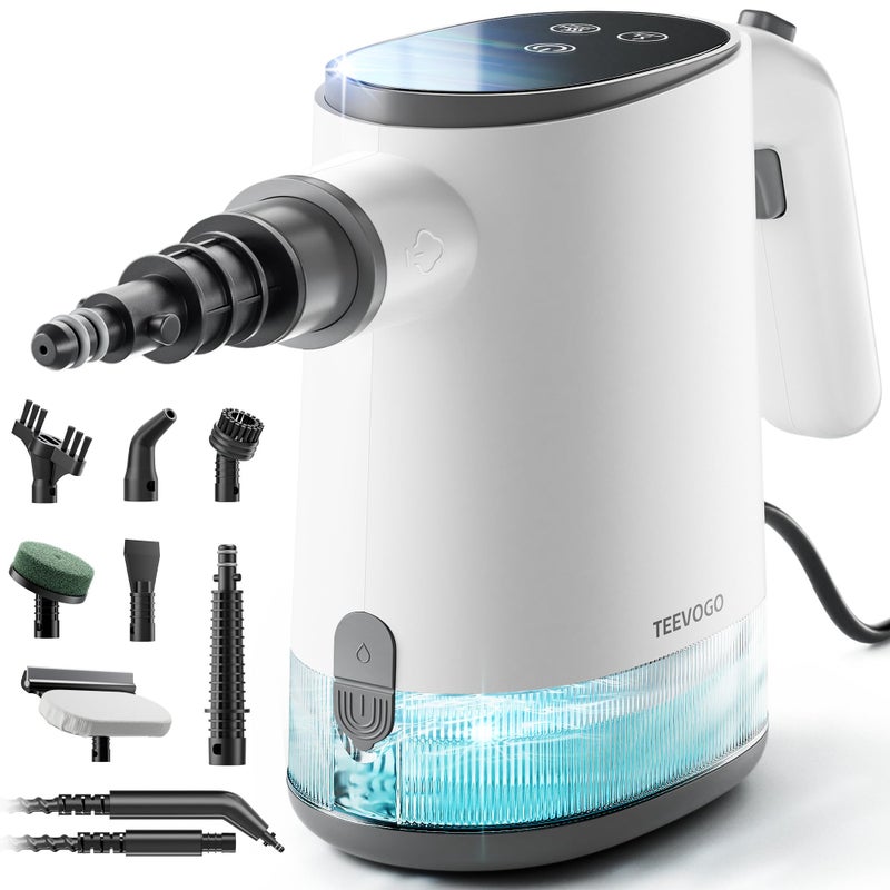 TEEVOGO Handheld Steam Cleaner, Pressurized 15s Instant Heat Steam Cleaner for Home, Upgrade 650ML Tank, Lightweight Portable Steamer for Cleaning Kitchen, Grout, Furniture, Couch, Car and Bathroom - Image 1