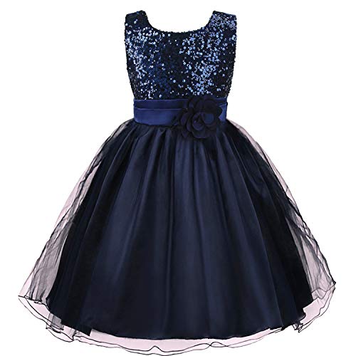 Acecharming Girls Dresses Sequin Flower Girls Party Dress Bridesmaid Ball Gown Wedding Tulle 3-10 Years - Image 1
