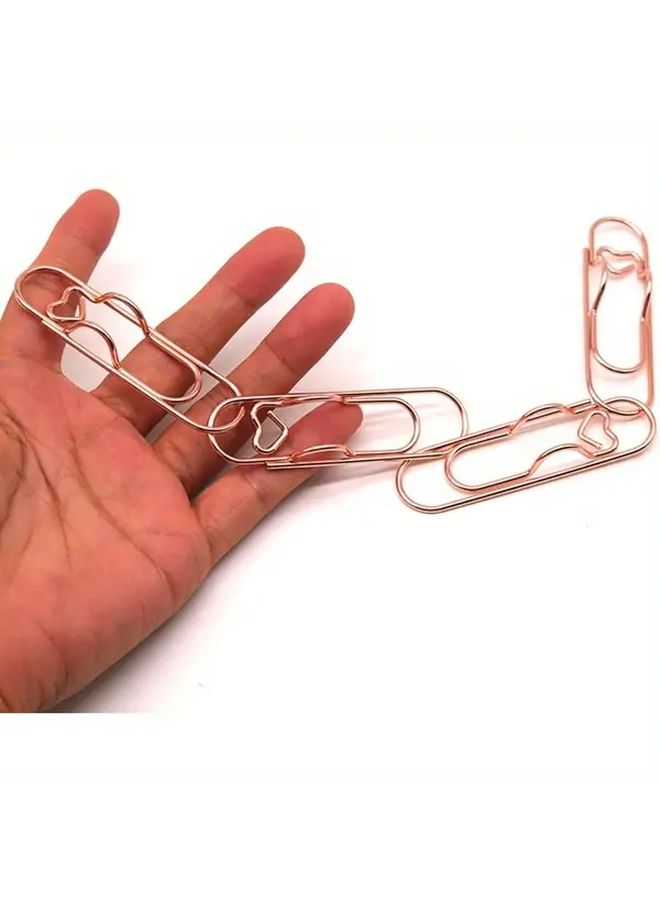 حامل أقلام وردي ذهبي 10 قطع تصميم حلقة مفتوحة مشابك منظمة غير ضارة للدفاتر المكتب - Image 5