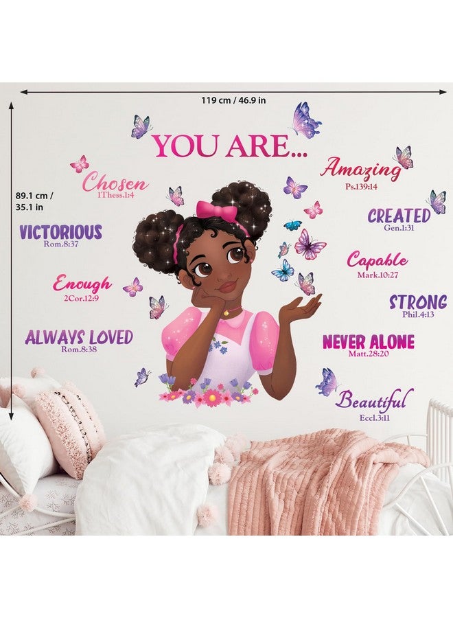 Decowall Sg2-2315 Black Girl Magic Wall Stickers Decals Girls Bedroom Butterfly Kids Room Art Toddler Decorations Butterflies Baby Nursery Afro Door Wallpaper Pink - Image 5