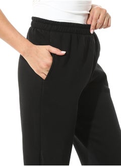 Andora Elastic Waist Fleeced Pants_Black  - Image 4