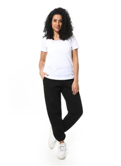 Andora Elastic Waist Fleeced Pants_Black  - Image 5