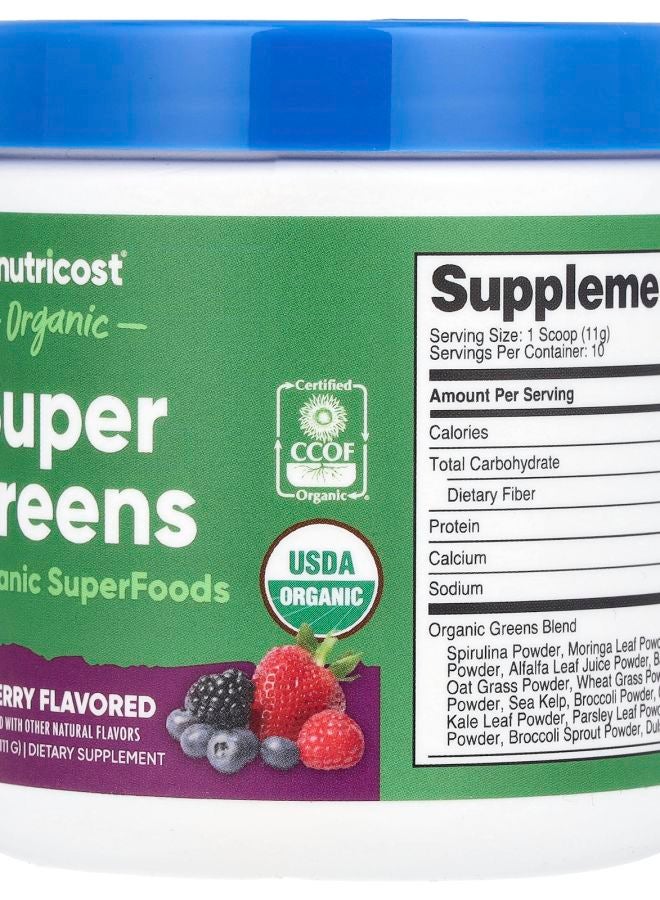 Nutricost Organic Super Greens Mixed Berry 3.9 oz (111 g) - Image 2