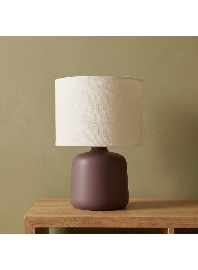DANUBE HOME Ceramic Table Lamp Dark Brown - 35Cm for Bedroom - Image 1