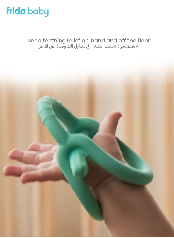 fridababy - Get-A-Grip Teether – 3-in-1 Silicone Teething Toy, Easy-Hold Design, BPA-Free, Textured for Gum Relief, Soothes Sore Gums, Baby Essentials for 3+ Months - Image 1