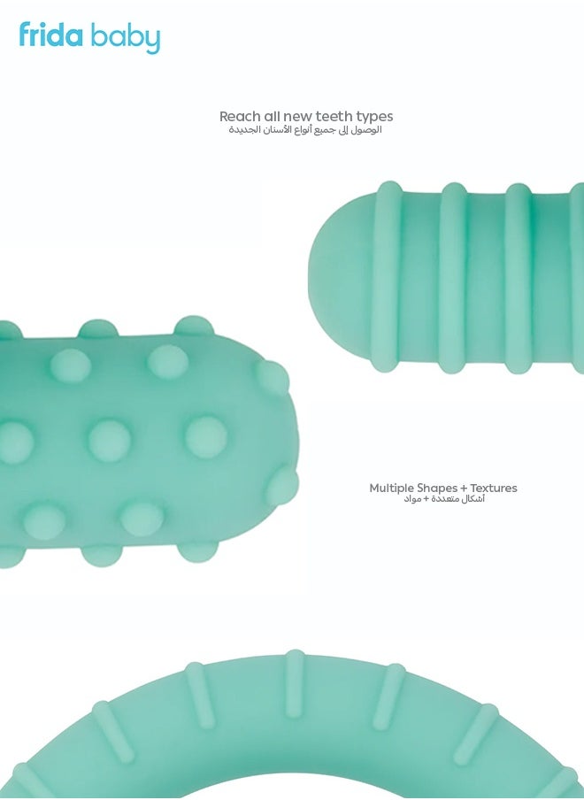 fridababy - Get-A-Grip Teether – 3-in-1 Silicone Teething Toy, Easy-Hold Design, BPA-Free, Textured for Gum Relief, Soothes Sore Gums, Baby Essentials for 3+ Months - Image 1