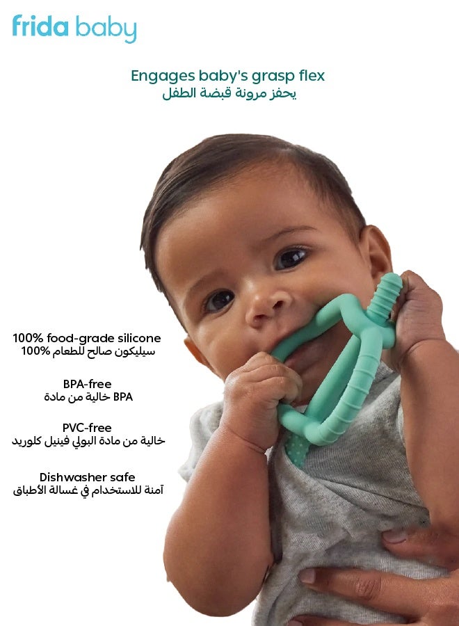 فريدا بيبي عضاضة الأطفال جِت-أ-جريب - لعبة تسنين سيليكونية ٣ في ١، تصميم سهل الإمساك، خالية من المواد الضارة، ملمس مهدئ للثة، تخفف آلام التسنين، ضرورية للأطفال من عمر ٣ أشهر فأكثر - Image 3