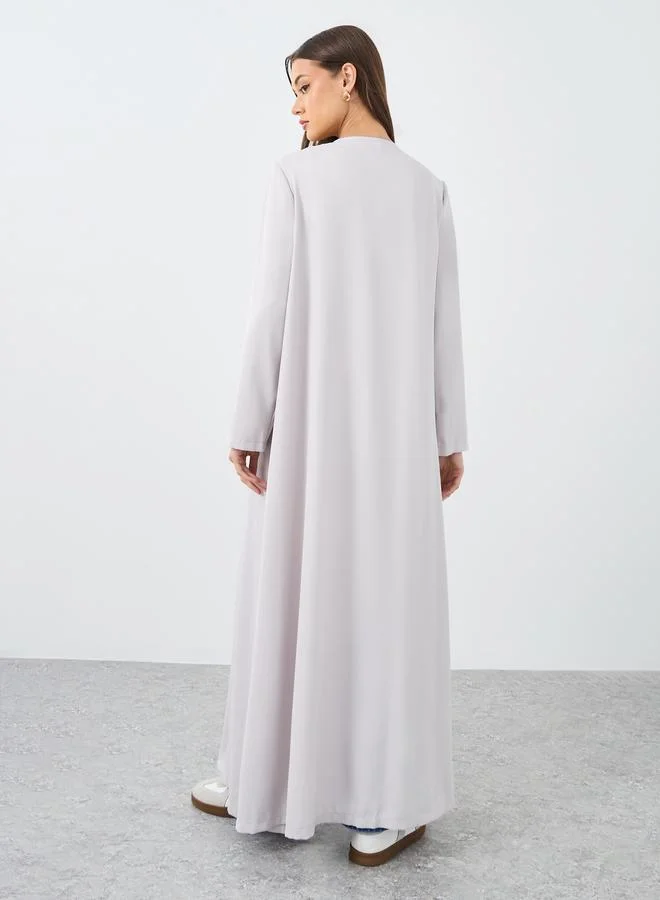 Amirah Amirah Front Open Abaya with Mock Flap Pockets