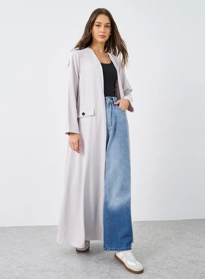 Amirah Amirah Front Open Abaya with Mock Flap Pockets