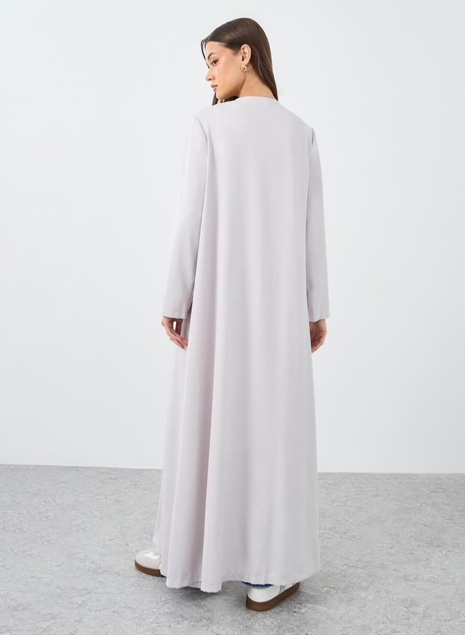 Amirah Front Open Abaya with Mock Flap Pockets - Image 5