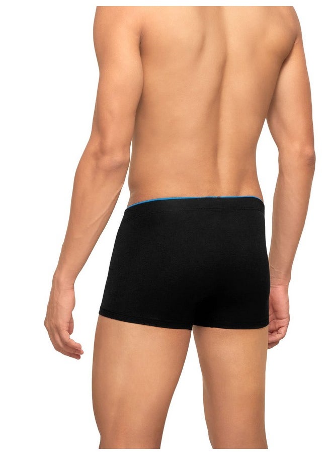 XYXX XYXX Men's Underwear Uno IntelliSoft Antimicrobial Micro Modal Trunk Pack of 5 (Dress Blue ; Coral Grey ; Black ; Heather Grey ; Coral Grey; S)  - Image 3