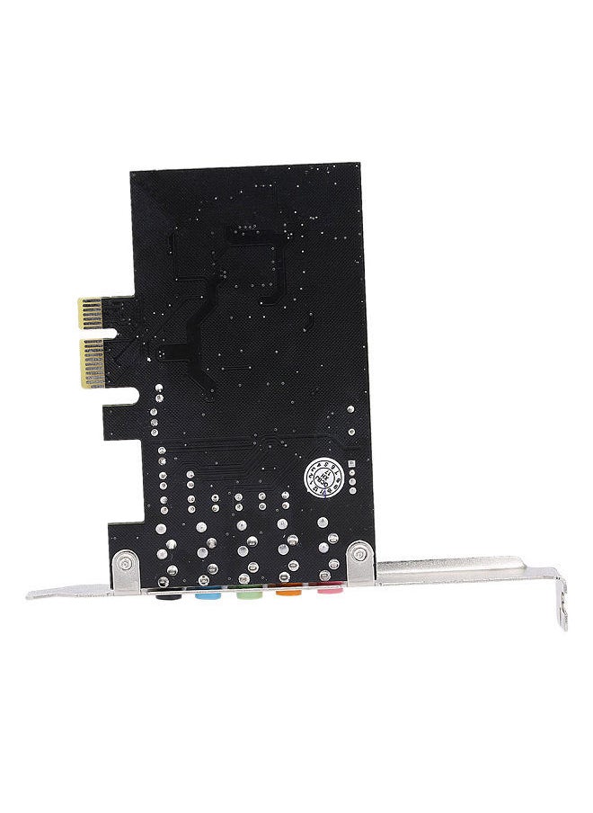 PCI-E Express Expansion Card 5.1 Sound 5 Port Sound Card Stereo Surround Sound Card for Desktop Black