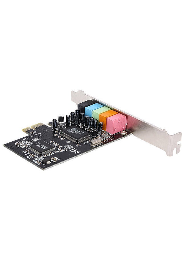 PCI-E Express Expansion Card 5.1 Sound 5 Port Sound Card Stereo Surround Sound Card for Desktop Black