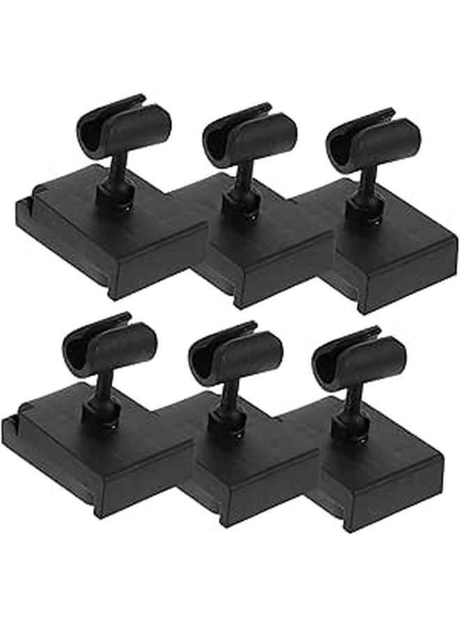 6 Pcs Adjustable Desktop Microphone Stand Clamp Black For Recording Broadcasting Events - Image 1