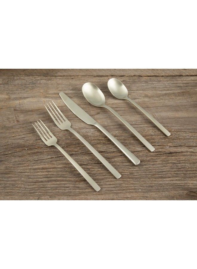 Cambridge Silversmiths Beacon Champagne Satin 20 Piece Flatware Set Service For 4 Silver - Image 3