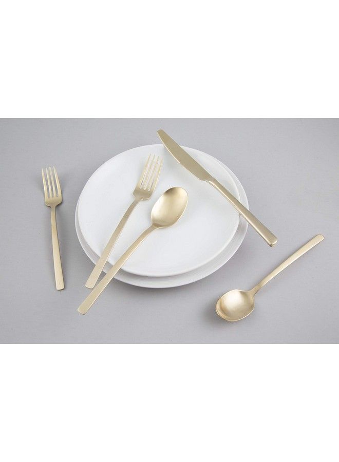 Cambridge Silversmiths Beacon Champagne Satin 20 Piece Flatware Set Service For 4 Silver - Image 4