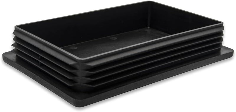 Flyshop 4 Pieces 100 x 150mm Rectangular Plastic Plugs, Durable Pipe Plugs, Hole Plugs, Chair Gliders, Tube Inserts End Caps, Floor Protectors, Protective Caps for Chair Leg and Pipe, Black - Image 1