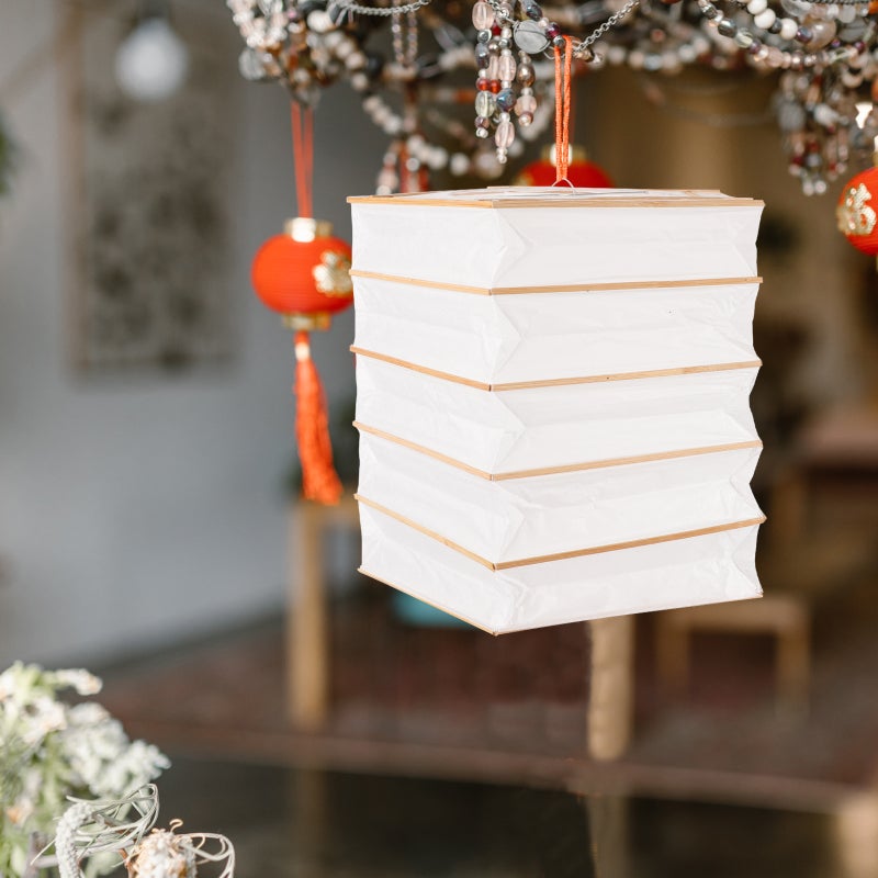 2pcs Color Paper Lampshade Household Foldable Lampshade Ceiling Decorative Lamp Cover - Image 5