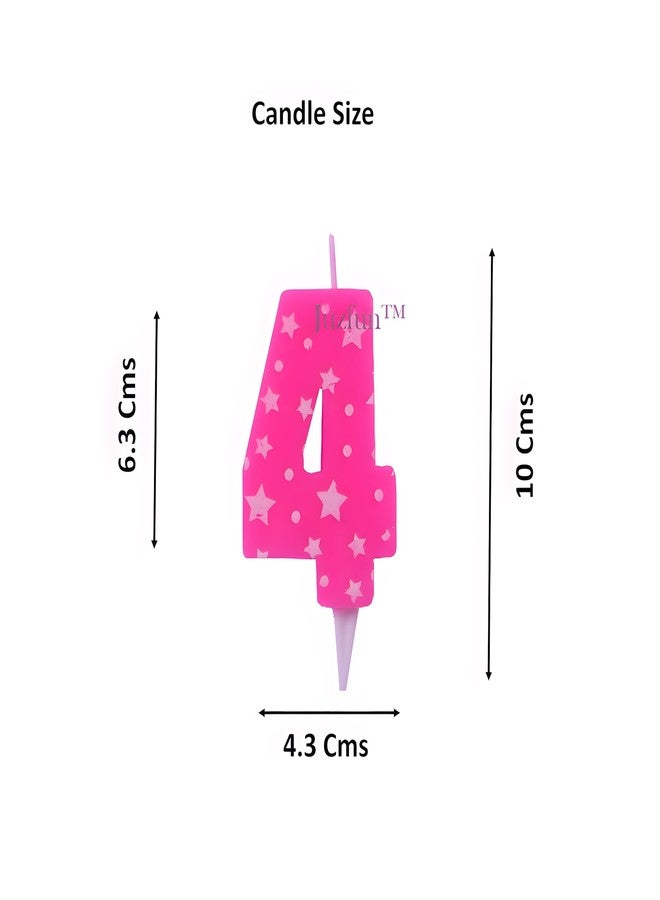 PEPUP Number Candle 8 for Birthday Cake Decoration/Eighth Anniversary Party Celebration Star Pink Colour (Large Size : Width 4.3 x Height 6.3 CM) - Image 2