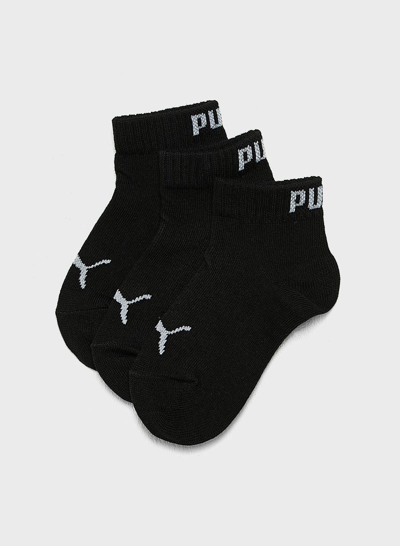 PUMA Kids 3 Pack Quarter Socks - Image 1