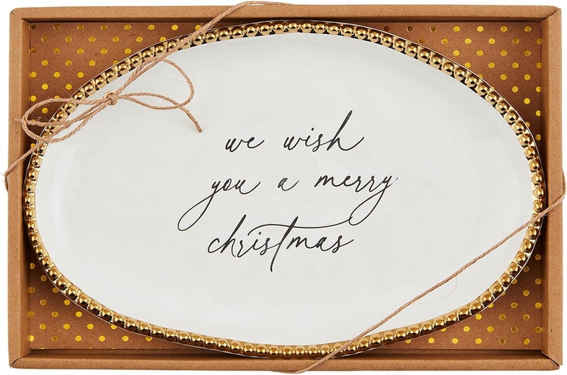 MudPie Sentiment Plates, We Wish, 6 1/2" x 10" - Image 1