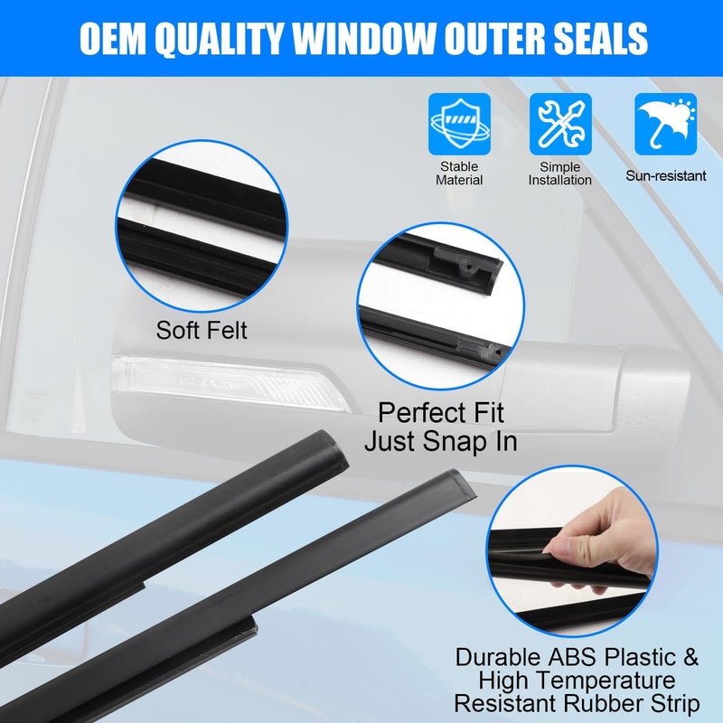 KAVIUS Window Weatherstrip for Dodge Ram 1500 2500 3500 4500 5500 Crew CAB (2009-2024) - Outer Window Molding Trim Seal - Image 5