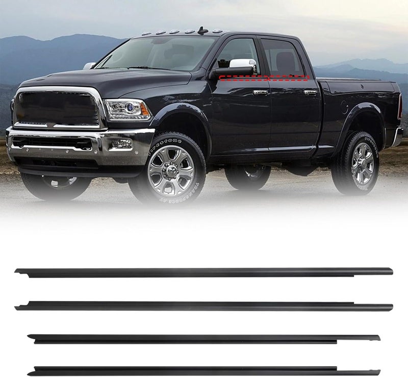KAVIUS Window Weatherstrip for Dodge Ram 1500 2500 3500 4500 5500 Crew CAB (2009-2024) - Outer Window Molding Trim Seal - Image 1