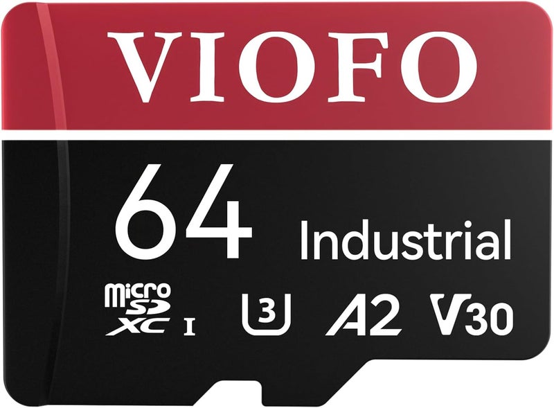Viofo 64GB Industrial Grade High Endurance microSDXC Card for Dash Cam & Security Camera, U3 A2 V30, up to 100MB/s, 4K UHD & Continuous Loop Recording, High Temperature Resistant, Adapter Included - Image 1
