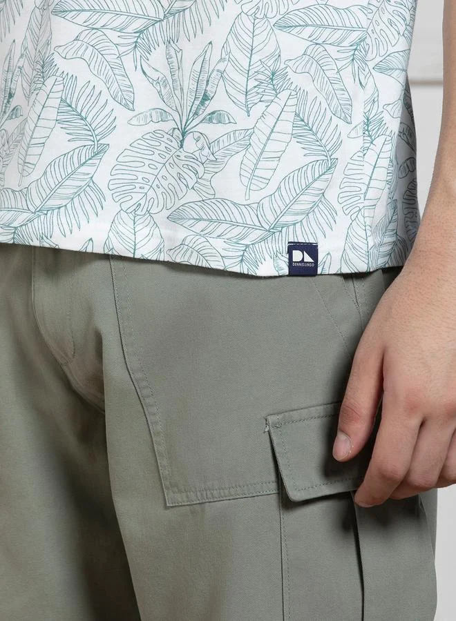 Dennis Lingo Regular Fit All Over Leaf Print T-Shirt by Styli