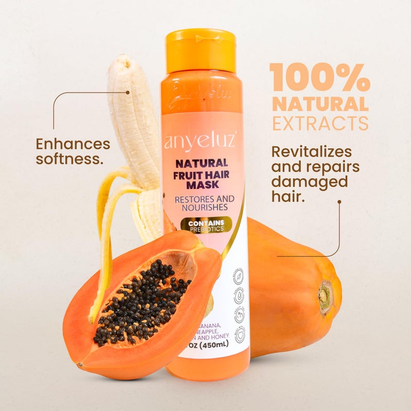 ANYELUZ Hair Mask with Banana and Fruit Extracts â€“ For Dry and Damaged Hair, Restores Shine and Strength - Image 3