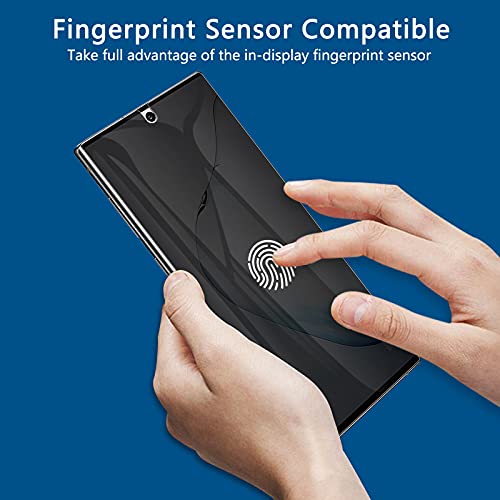 LYWHL 2 Pack for Samsung Note 10 Privacy Screen Protector, Anti-Spy Flexible Film Full Adhesive Screen Protector for Galaxy Note 10 6.3" [Not for Note 10 Plus] [Support Fingerprint ID] - Black - Image 3