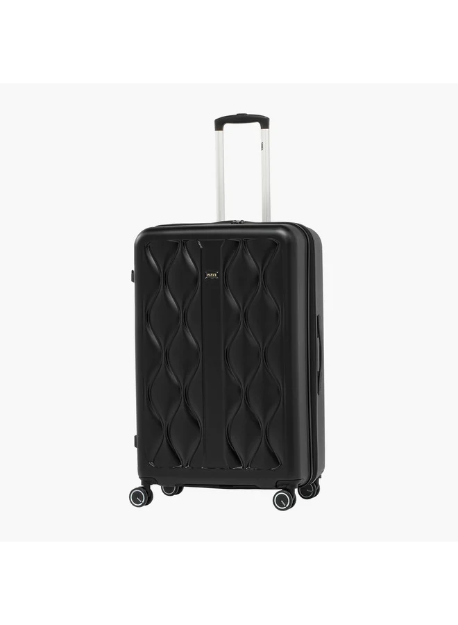 Wave Hardcase Trolley Bag with Retractable Handle and Wheels - Set of 3 Set-3 - 20-24-28