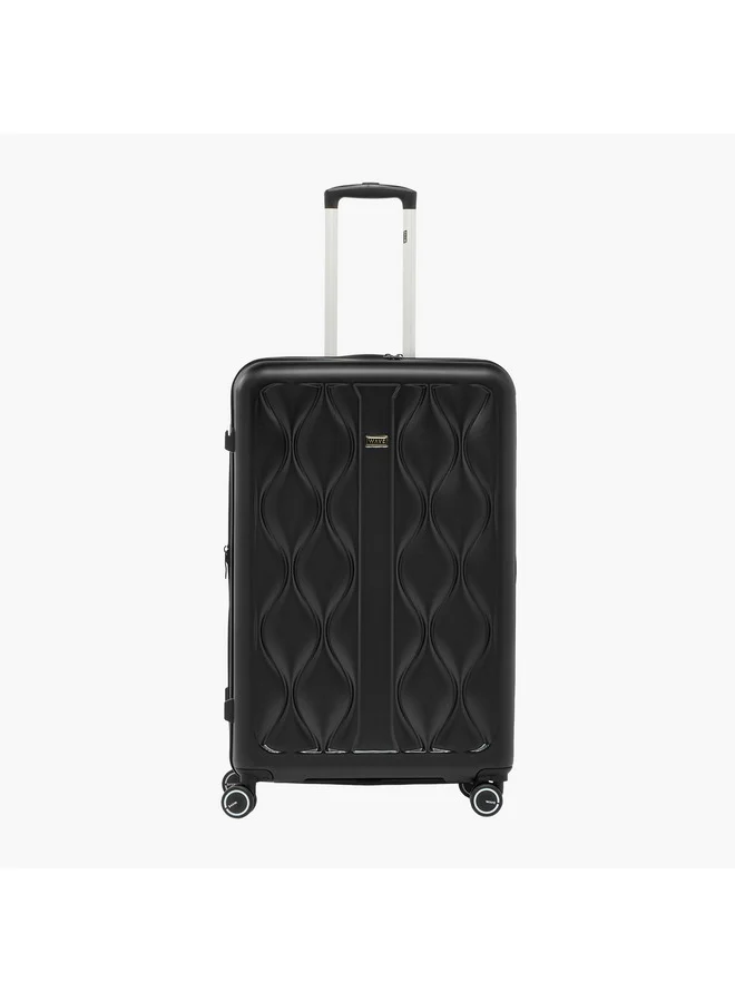 Wave Hardcase Trolley Bag with Retractable Handle and Wheels - Set of 3 Set-3 - 20-24-28