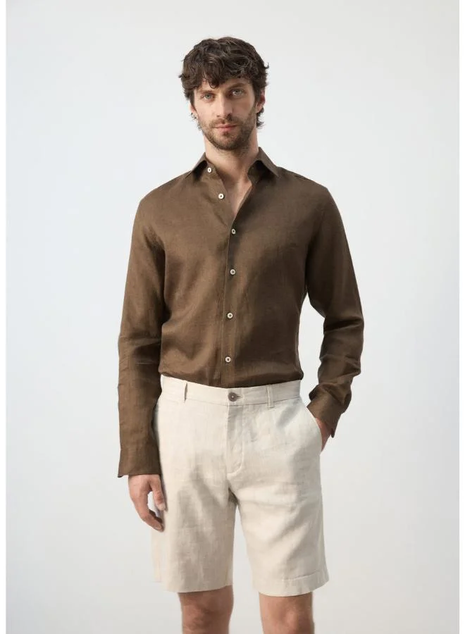 Mango Man 100% linen slim-fit shirt