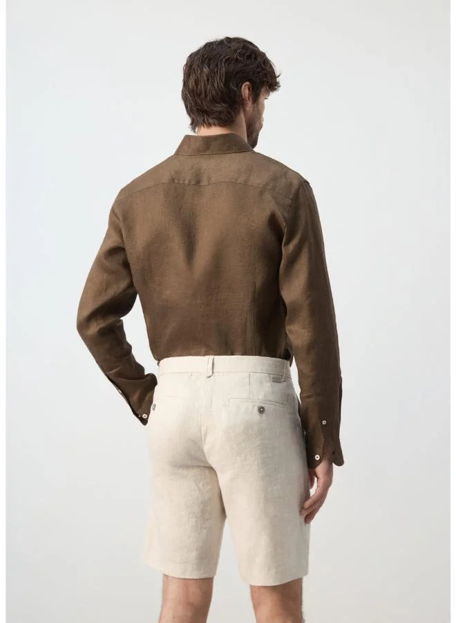 Mango Man 100% linen slim-fit shirt