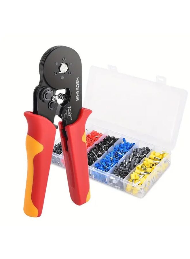 HSC8 6 6A YR 1500 KIT Adjustable Ratchet Wire Crimping Pliers AWG 23 7 High Carbon Steel - Image 1