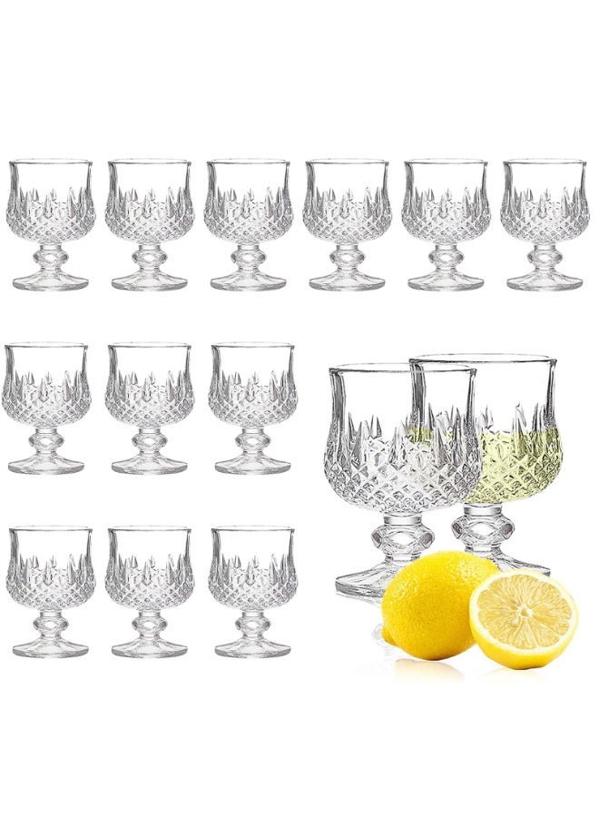 نهر قو ١٢ قطعة كؤوس عصير زجاجية مستديرة شفافة - سعة ٤٥ مل، متعددة الاستخدام للمشروبات والحفلات والمناسبات - Image 1