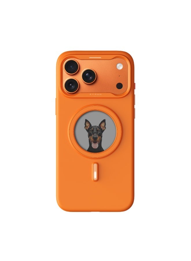 Xtrem iPhone 17 Pro Max Magnetic NFC E-Ink Display Case – MagSafe Compatible Customizable Screen Cover with Wireless Charging Support – Unique Smart Back Cover | Oeli Xtrem - Orange - Image 1